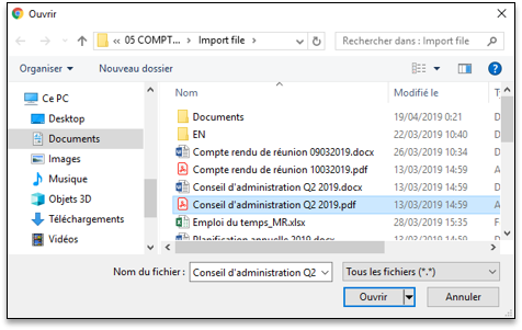 Printscreen Oodrive: select files in the Windows file explorer