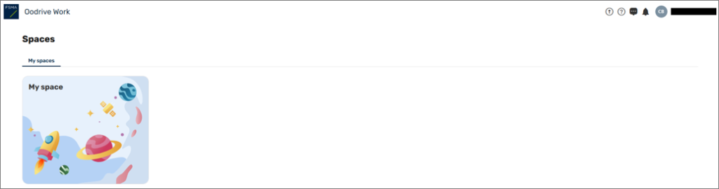 Printscreen Oodrive: my space