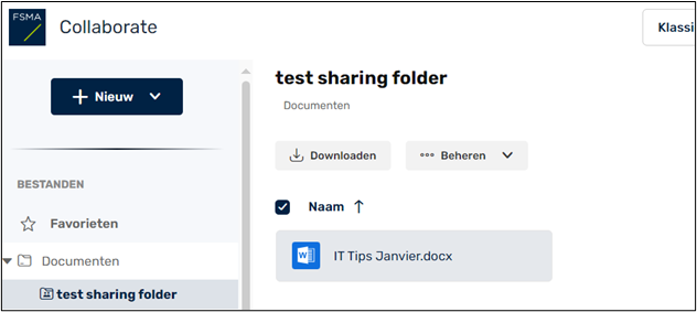 Hoe raadpleegt u uw 'collaboratieve shares of mappen'?